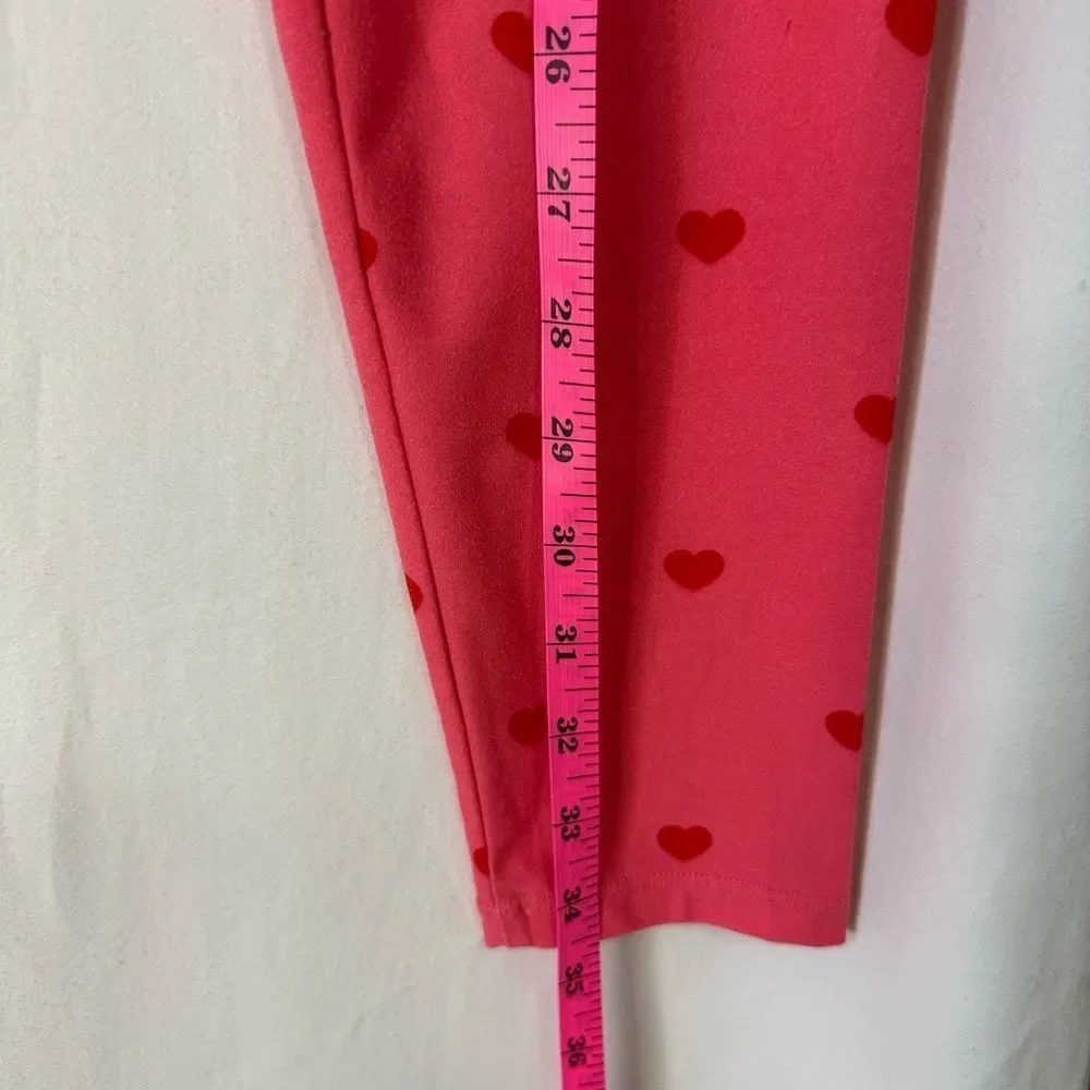 LulaRoe Pink Heart Patterned Womens Leggings One size